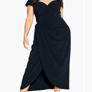 Elegant Off the Shoulder Emerald Dress for Women